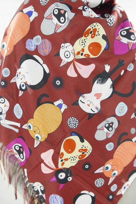 Chusta Szal Duża pies Kot Koty ciepła Wiskoza