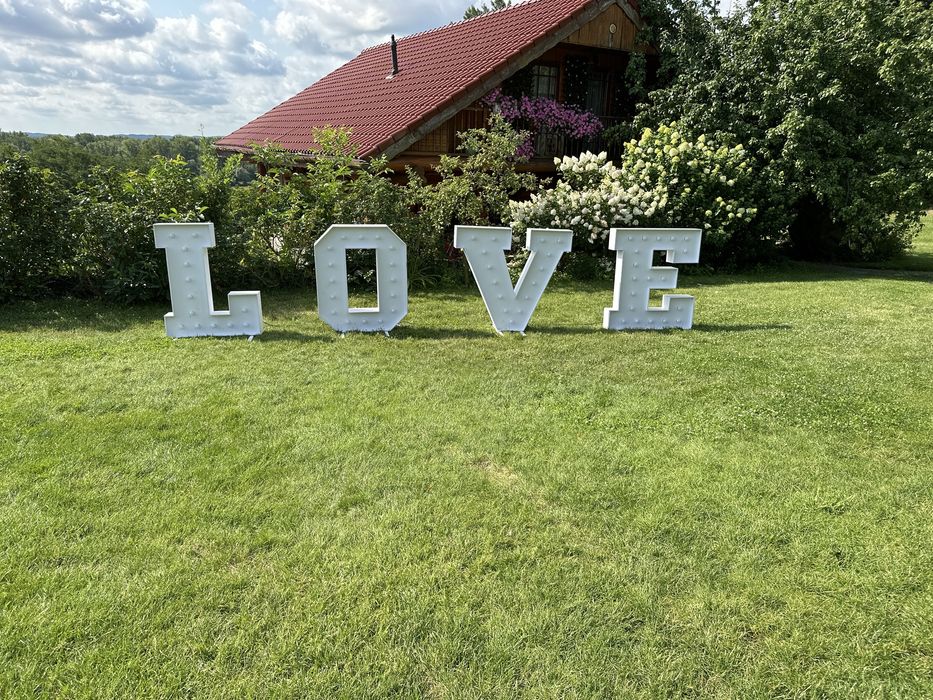 Napis LOVE/miłość LED – wynajem | wesele, ślub