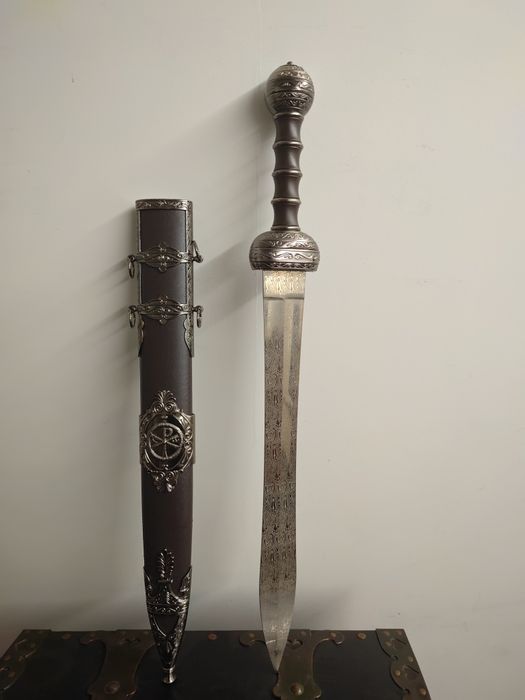 Stalowy polerowany damasceński miecz Gladius nowy larp cosplay owe