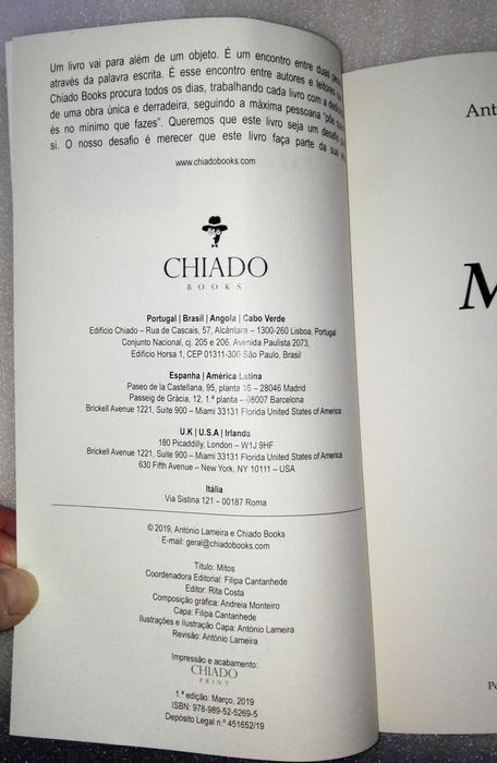 Livro Mitos, Colección “Palavras Soltas”