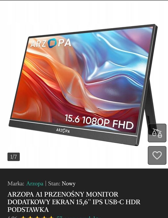 Przenośny monitor 15,6"