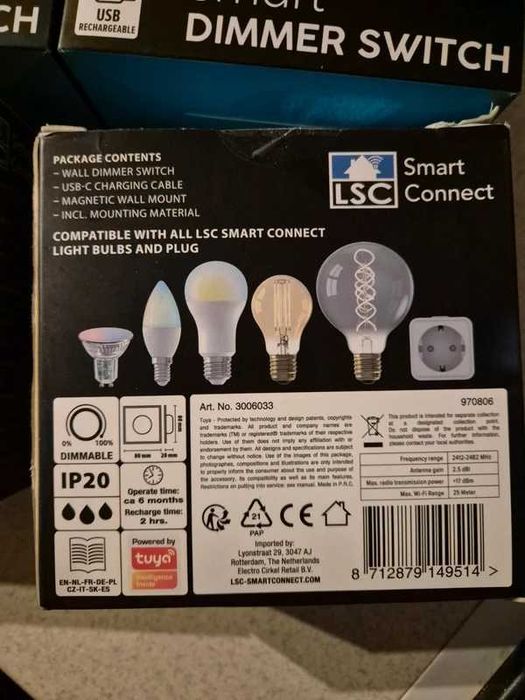 inteligentny ściemniacz światła WiFi LSC Smart Connect. 4szt