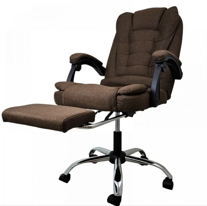 Офісне крісло з тканини з масажною подушкою та підставкою для ніг