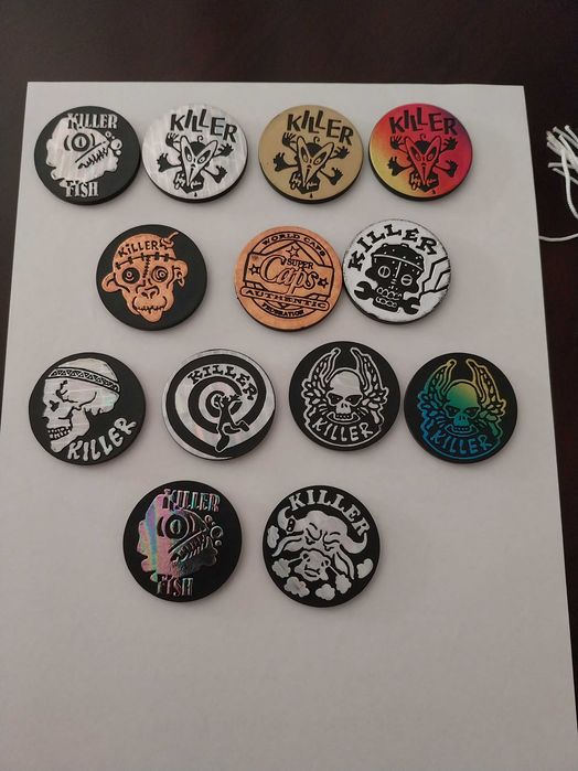Lote 13 Tazos Killer Caps, official WCF, punk, anos 90, vintage, retro
