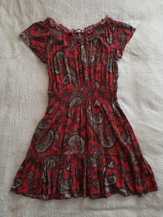 Różowa elegancka wzorzysta sukienka FatFace 42 jak nowa