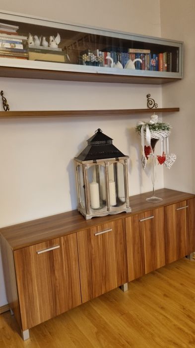 Meble nowoczesne, witryna,  salon , jadalnia.