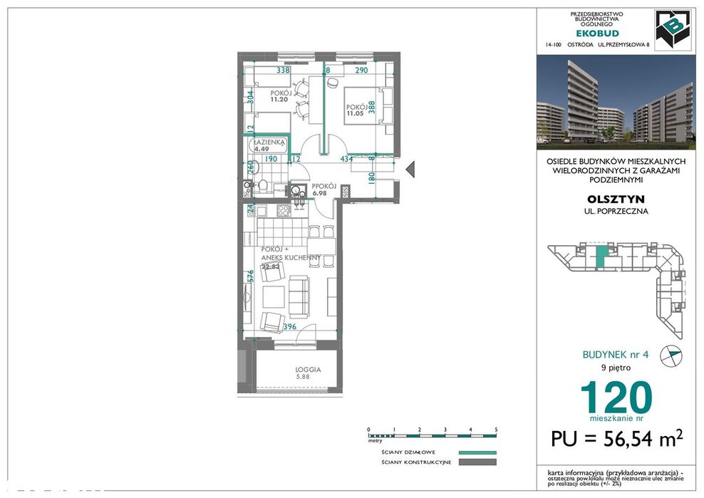Dwustronny apartament z widokiem  9 piętro Quattro