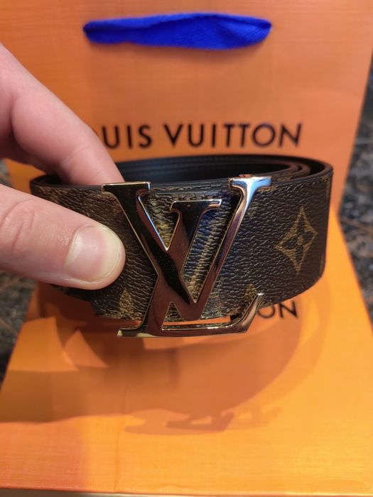 Pasek Louis Vuitton brązowo złoty