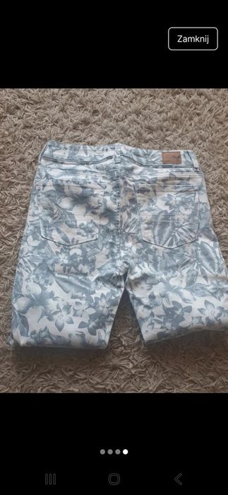 Rybaczki jeans w piękne kwiaty 158