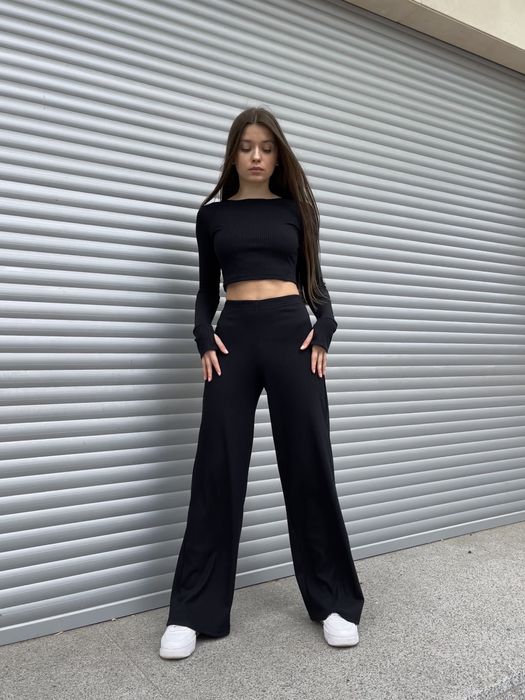 Костюм домашній з ангори, кльош та прямі штани, для дома