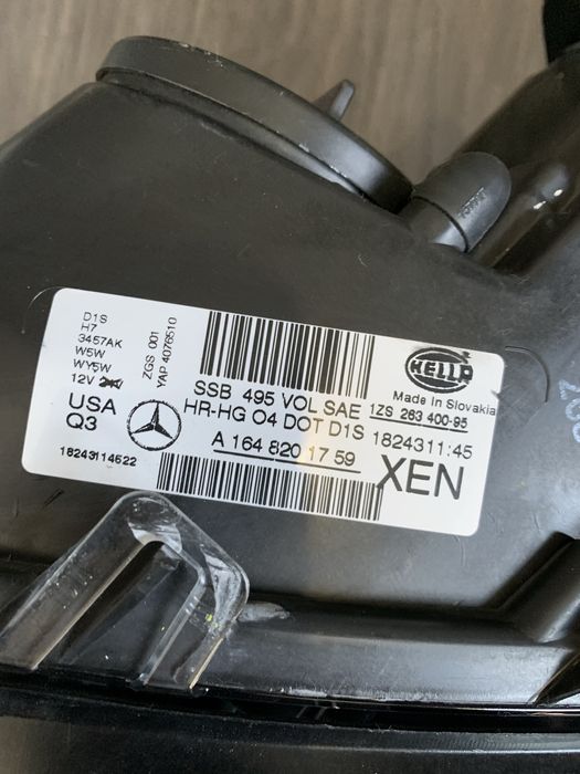 Фара gl 164 amg чорна night левая ліва америка