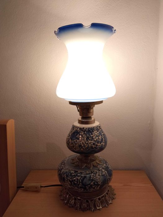 Candeeiro louça azul