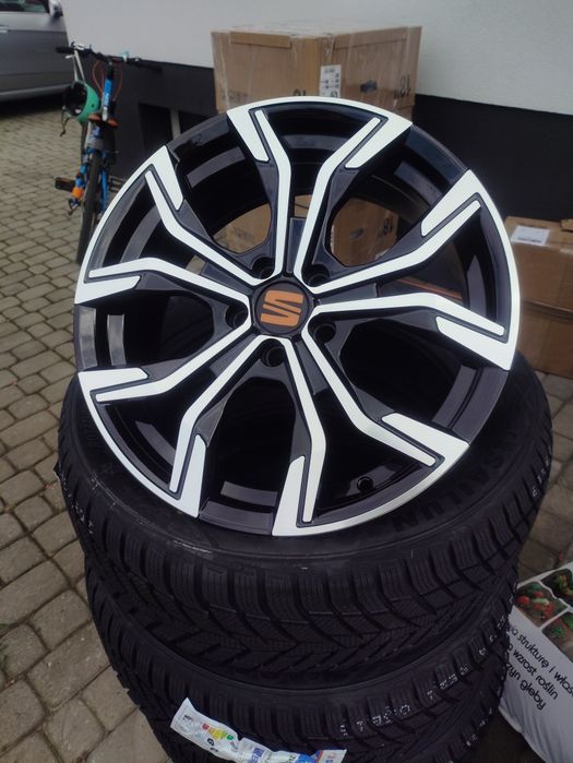 Kompletne koła zimowe 17 5x100 57.1 et35 opony sailun evo2 205/55/17  Seat arona VW taigo t-cross tcross opony 2026 nowe świeże