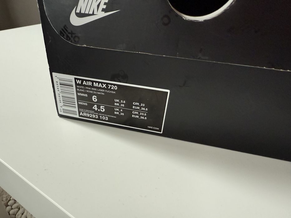 Nike Air Max 720 sneakersy biało różowe 23 cm 36.5