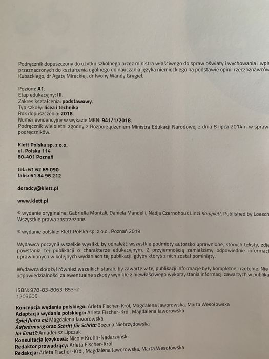 Komplettplus 1 j.niemiecki podrecznik