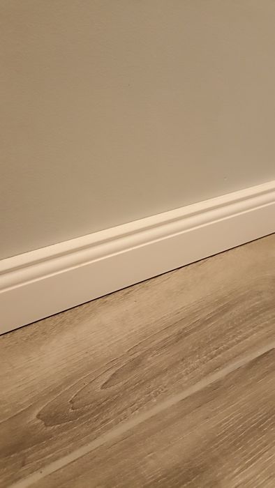 Listwy przypodłogowe białe MDF 8 cm + 5 łączników/zakończeń