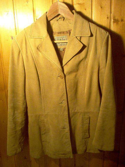 Casaco de pele camurça, senhora, nº40 - côr mel