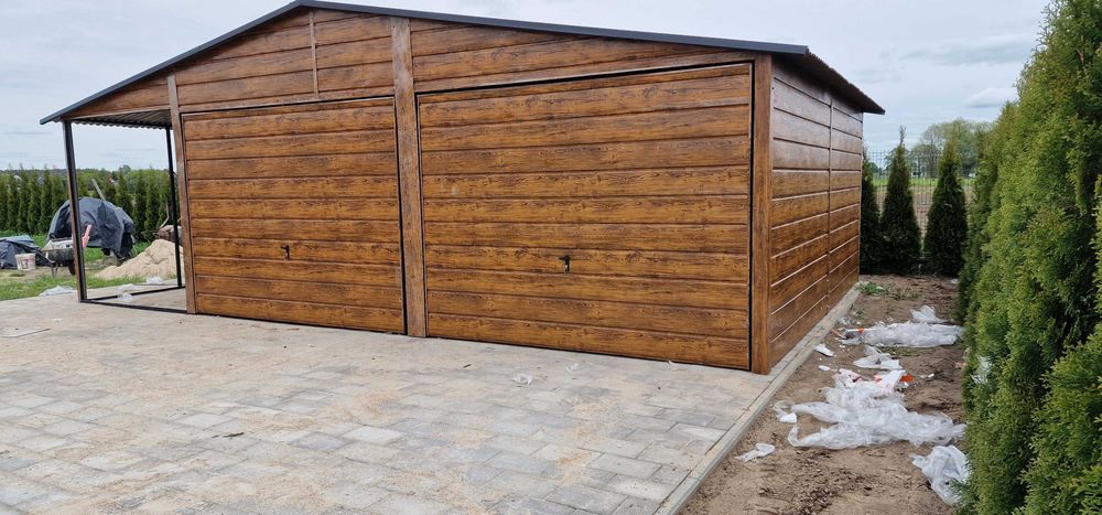 Garaż 6x6 plus 2x6 wiata GRAFIT Super Okazja