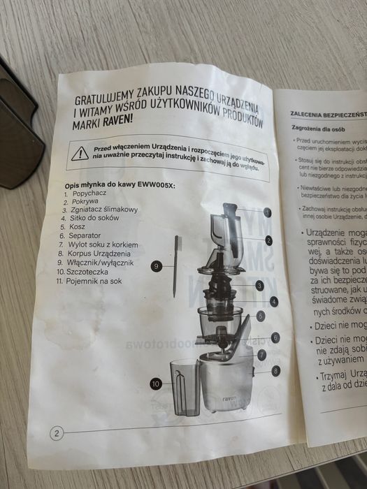 Wyciskarka wolnoobrotowa (odbiór osobisty)