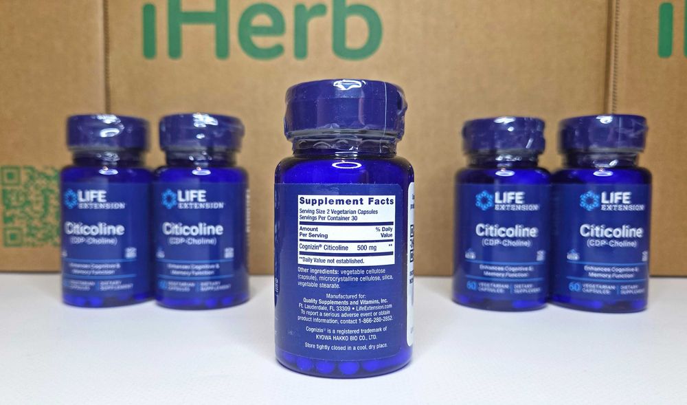 Цитиколін Life Extension Citicoline, ЦДФ холін, 250 мг 60 капсул