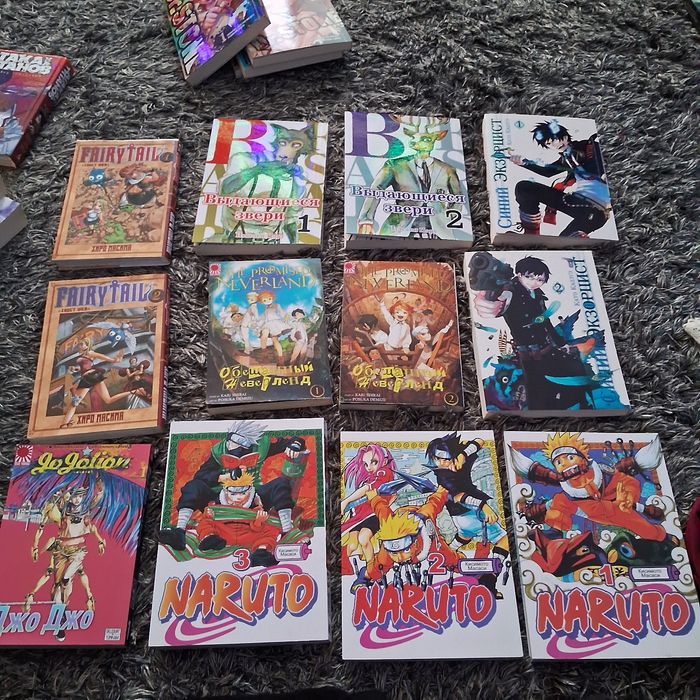 Манга Наруто, ДжоДжо, Fairy Tail, Обіцяний неверленд, Синій екзорцист