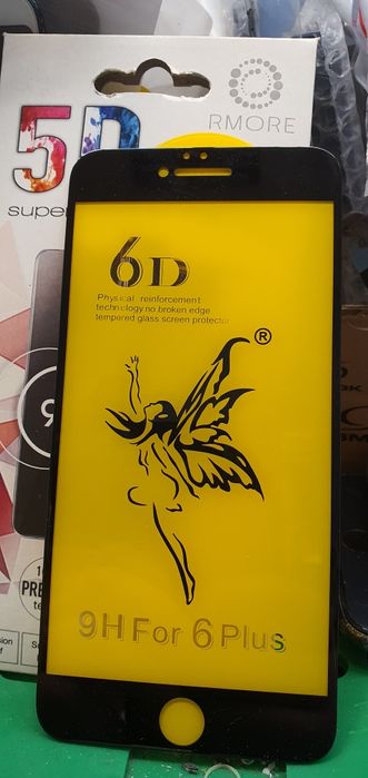 Szkło hartowane Apple iPhone 6plus 6splus Black naklejamy
