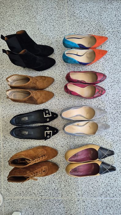 Lote sapatos e botas senhora 36 e 37 usados