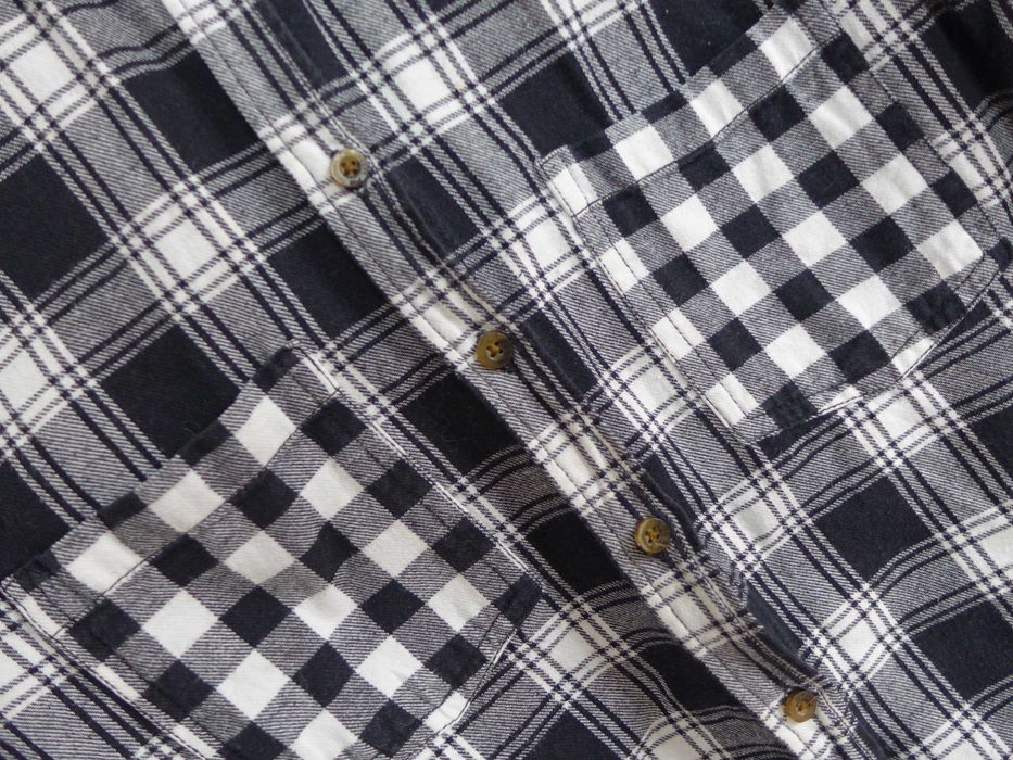 Flanelowa koszula biało-czarna boxy boyfriend skate [bawełna] 36 S