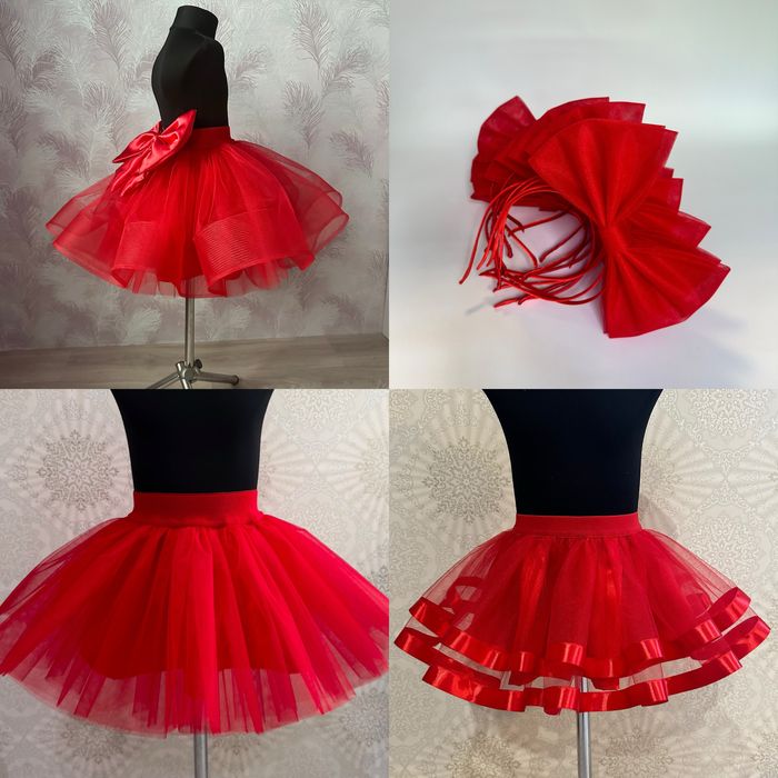 Червона зелена фатинова спідниця ельф костюм ялинки