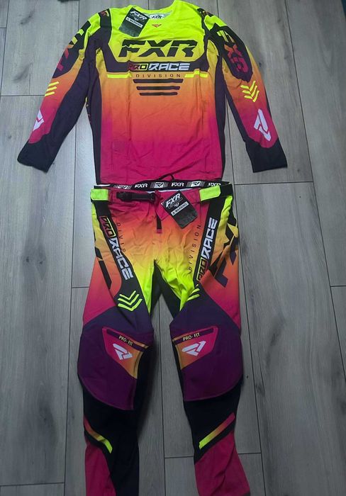 strój odzież moto ubranie do jazdy spodnie komplet