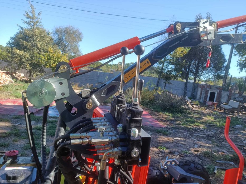 Reboque florestal de 2 toneladas com grua