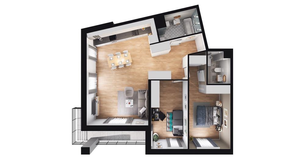 3-pokojowe mieszkanie 77m2 + balkon Bezpośrednio