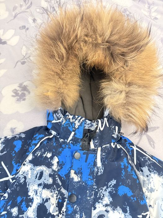 Теплий зимовий комбінезон з хутром 80+