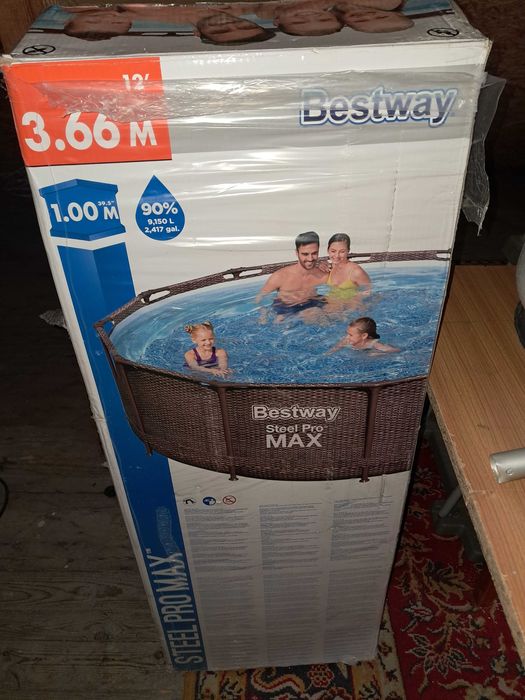 Basen stelażowy ogrodowy  3,66x1 m pompa piaskowa generator chloru