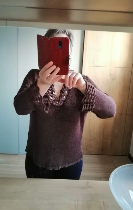 Sweter brązowy XL per una