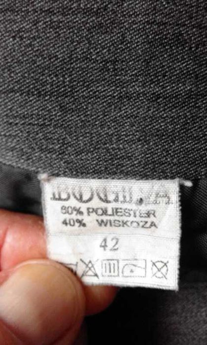 spódnica za kolano szara ołówkowa 40 42
