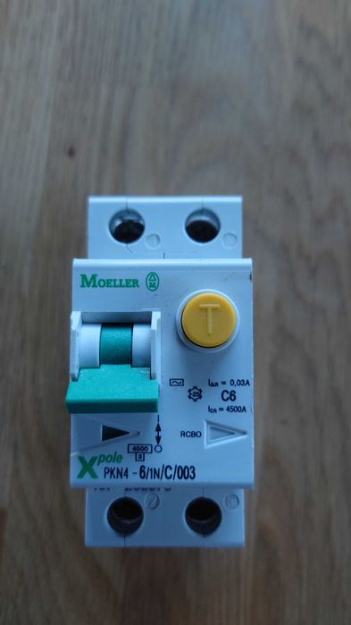 Wyłącznik różnicowo-nadprądowy 2P 6A C 0,03A typ AC PKNM 6/1N/C/003-MW