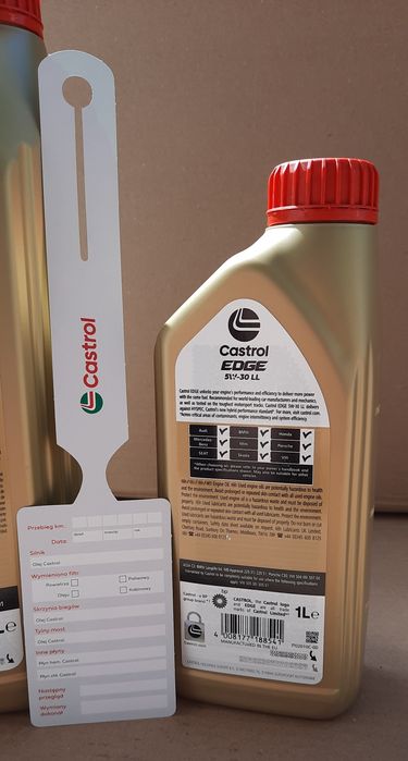 Olej Castrol EDGE 5W-30 LL 6L (5L+1L) + zawieszka serwisowa Castrol PL