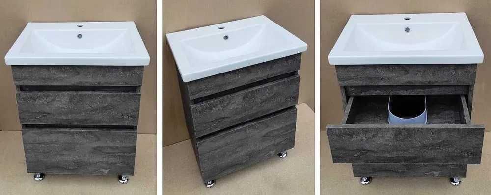 Умывальник в комплекте с новой тумбой (подвесной / напольной) в ванну.