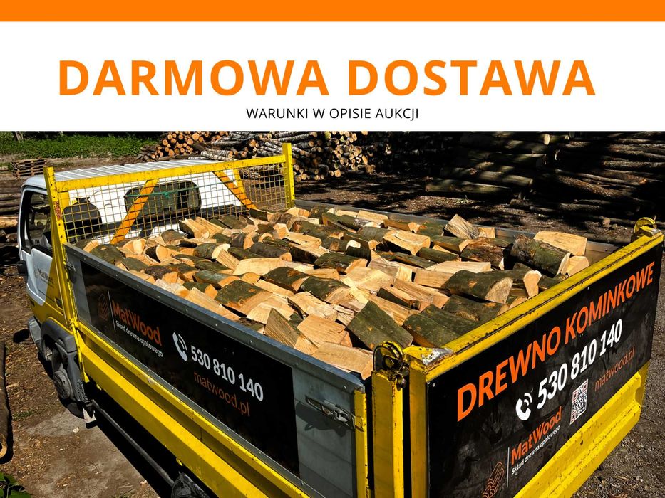 Drewno kominkowe opałowe DĄB BUK BRZOZA SOSNA OLCHA Transport GRATIS