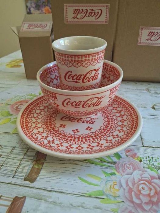 Zestaw Ceramiczny Bolesławiec Coca Cola