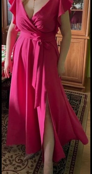 Sukienka suknia maxi fuksja