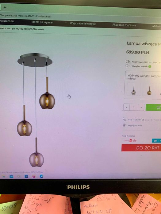 Lampy wiszące  komplet