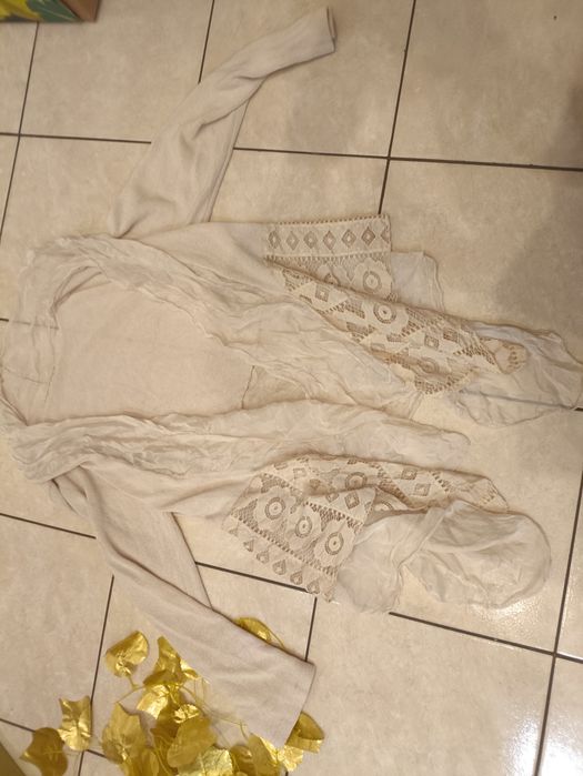 Bluzka bawełniana marynarka sweter koronka 42 XL made in italy