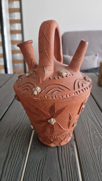 Bilha de barro Olaria pedrada de Nisa - feita à mão