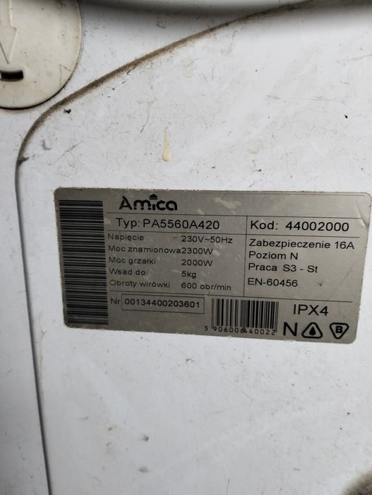 Pralka automatyczna Amica PA 5560A420