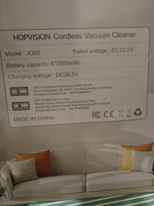 Hopvision JQ02 odkurzacz pionowy / bezprzewodowy