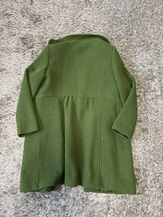 Płaszcz damski Petite Collection jesień/zima damski zielony splot