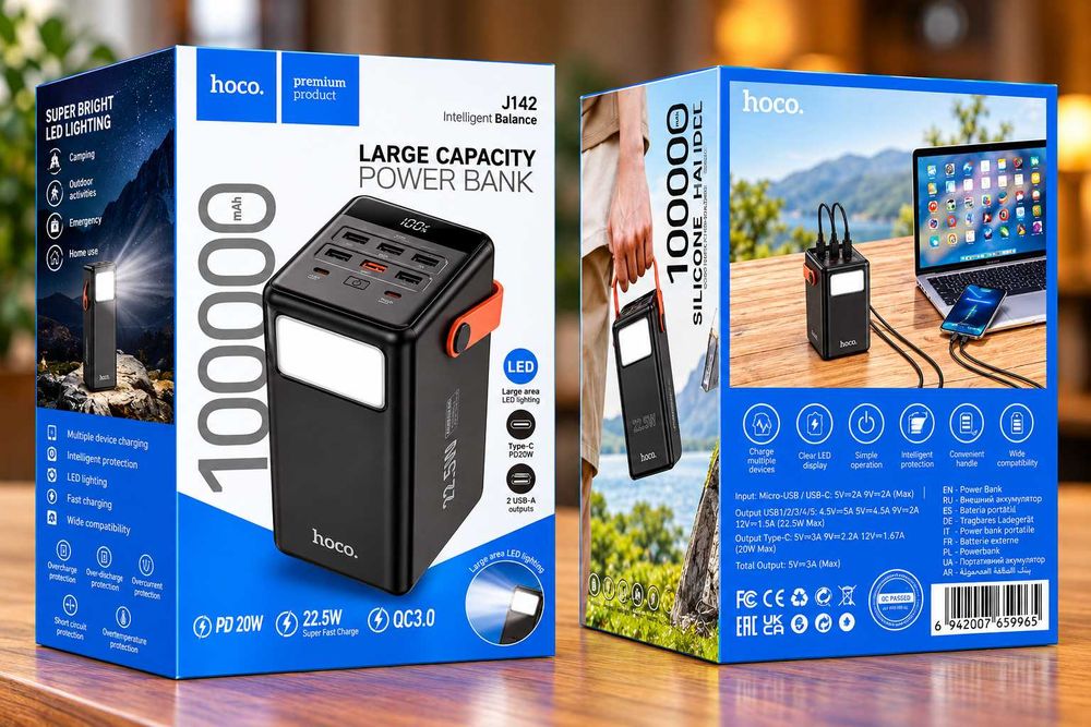PowerBank  J142 Surpass 22.5W+PD20W 100 000mAhh Павербанк