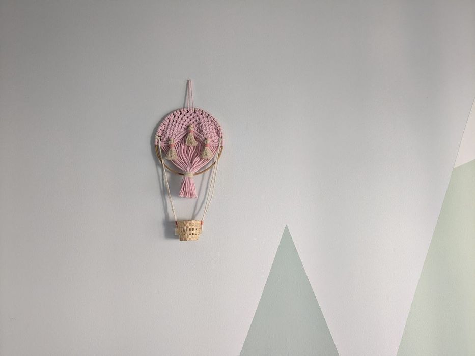 Balão de ar quente em macramé